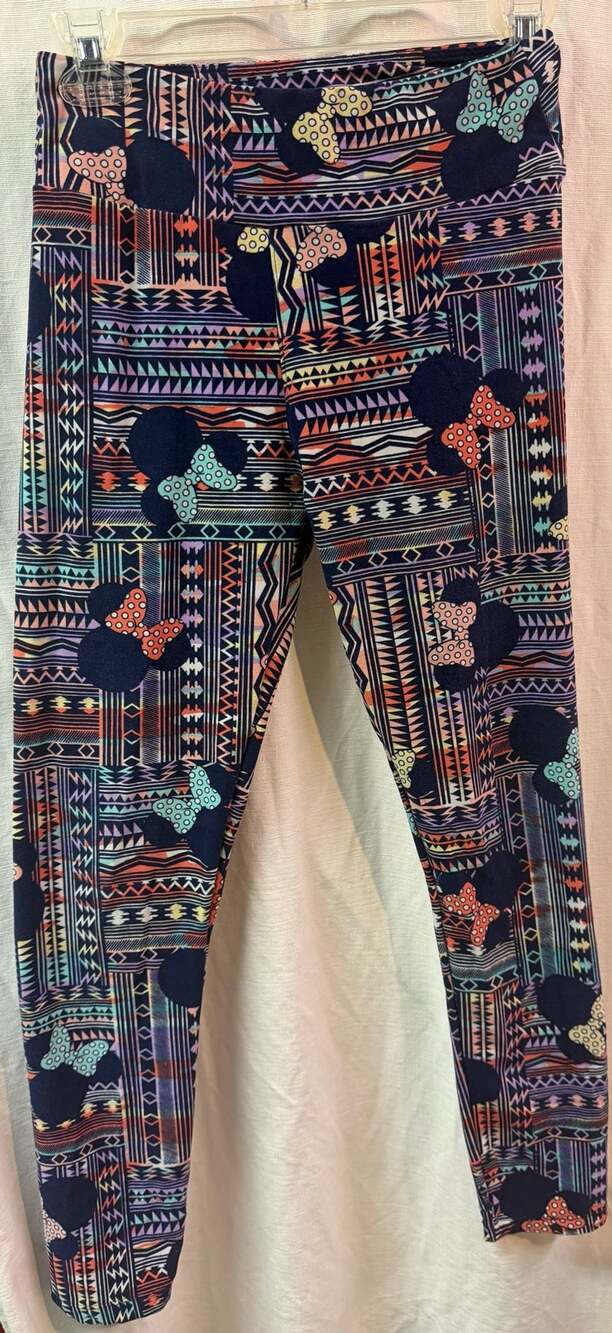 Disney Minnie Mouse LuLaRoe Aztec Patchwork Leggings